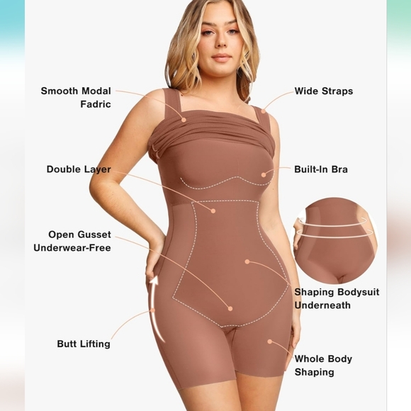 Popilush Mini Slit Cocktail Dress XXXL Shapewear Built-In  Party Dress - Picture 3 of 5